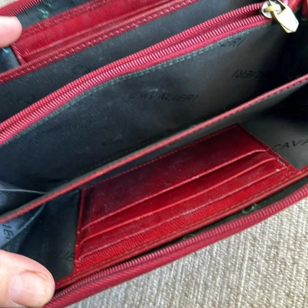 Cavalieri Italian red leather wallet from Italy